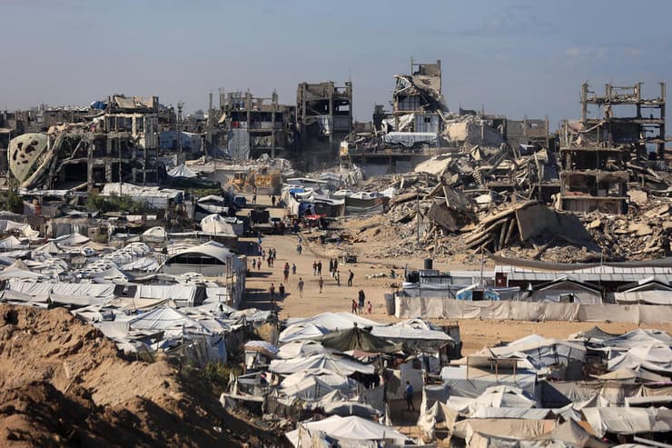 כ-63% משטח הרצועה בידי ישראל (צילום: Omar AL-QATTAA / AFP) עזה, שלוש שנים בדיוק לאחר הטבח