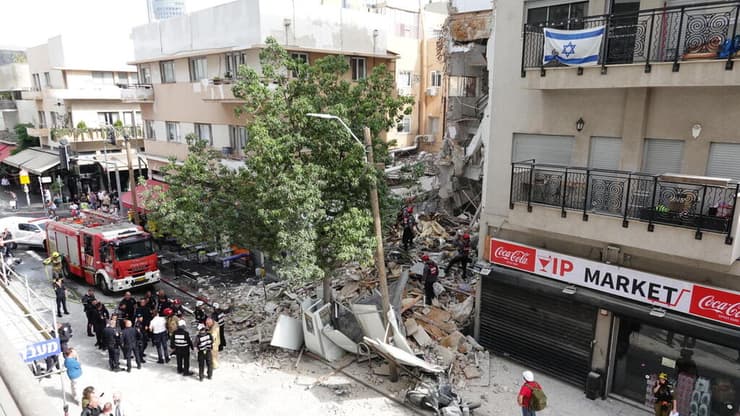 צילום: שאול גולן קריסת המבנה בתל אביב