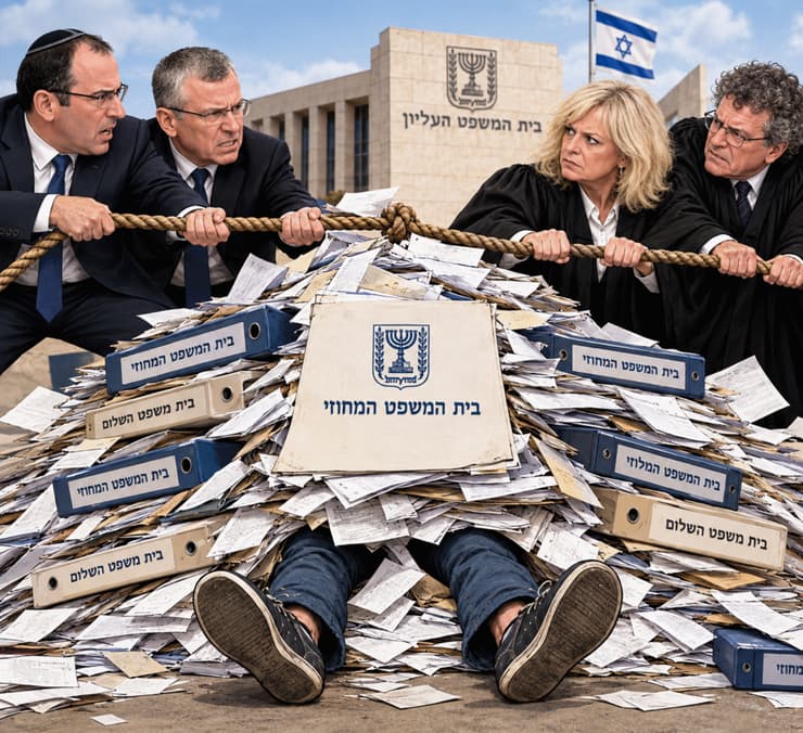 איור: רעות בורוביק, נוצר באמצעות בינה מלאכותית מערכת המשפט