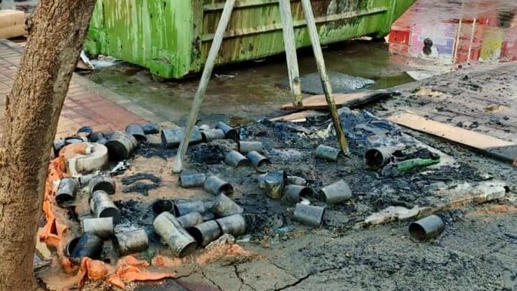 זירת השריפה בה נהרג הילד אליהו עזריאל ז"ל (צילום: דוברות המשטרה) זירת השריפה בה נהרג הילד אליהו עזריאל ז"ל