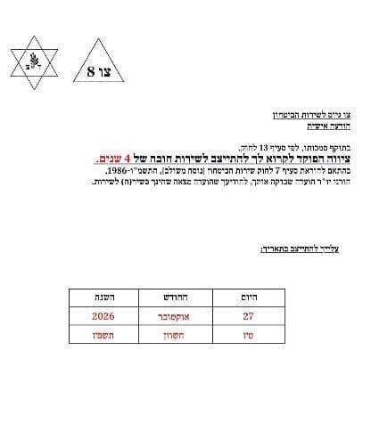 "צו גיוס" ממפלגת ישר של גדי איזנקוט