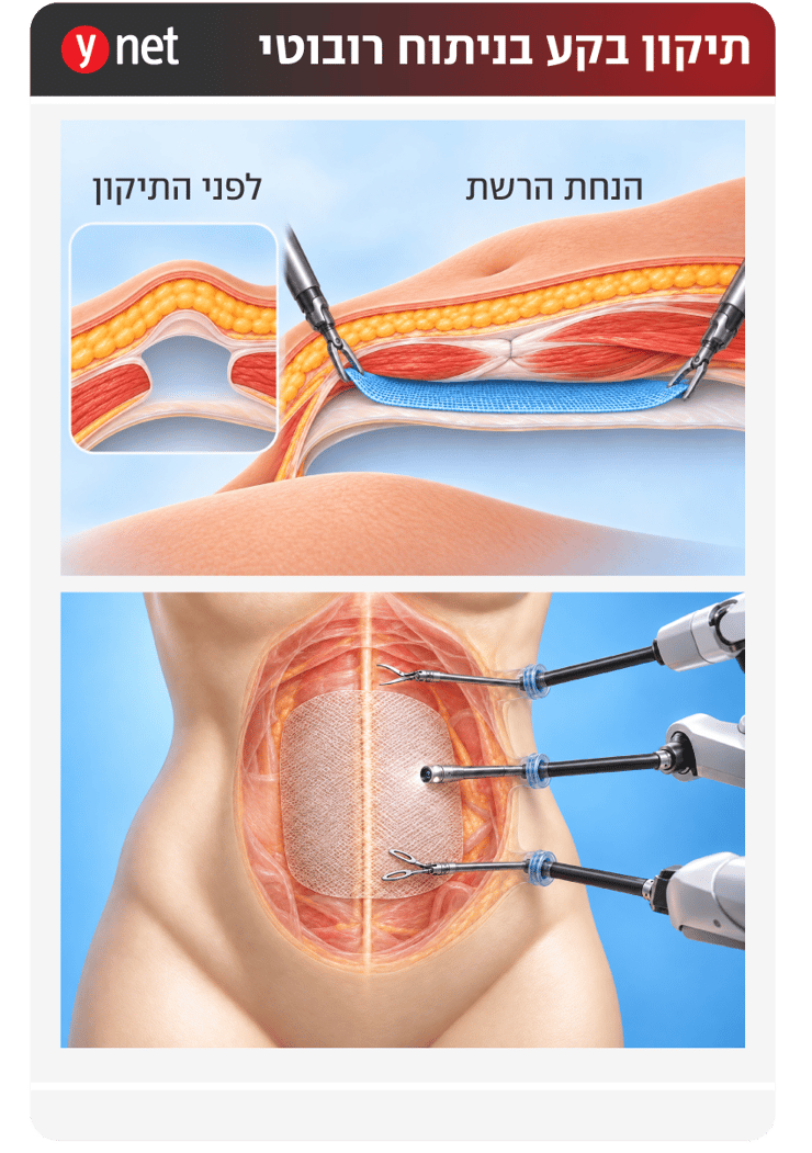 אינפו תיקון בקע באמצעות ניתוח רובוטי