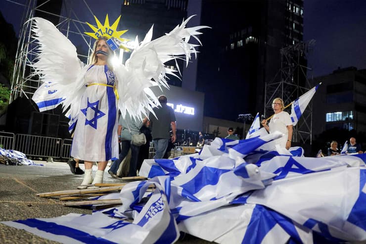 העצרת בתל אביב (צילום: Jack GUEZ / AFP) עצרת בתל אביב