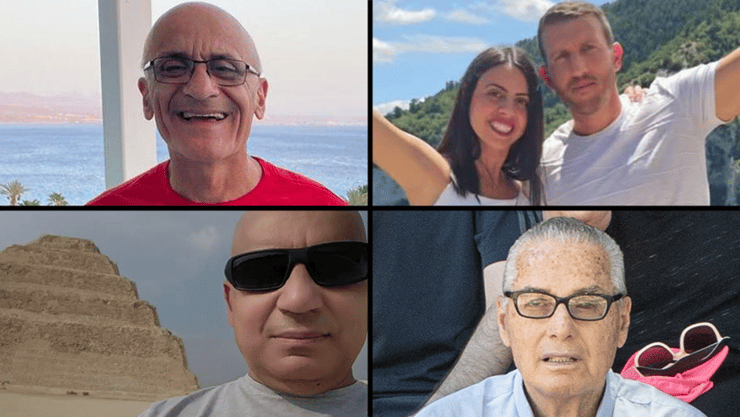 הרוצח לא הועמד לדין. מימין למעלה: אלון ומור שמלי, אמנון בצלאל, חגי אפרת וסייד כמאל אל-חוואלקה