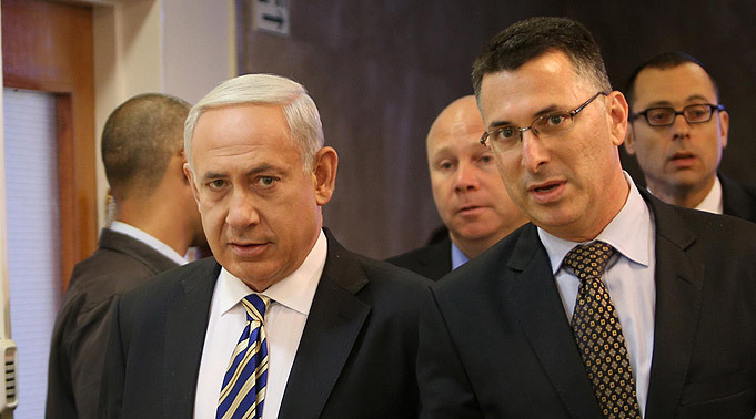Prime Minister Benjamin Netanyahu and Gideon Sa'ar during his time as Education Minister in 2012 