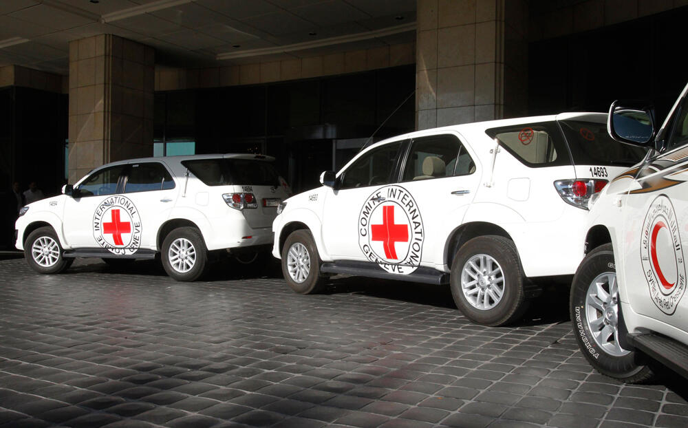 Red Cross vehicles 