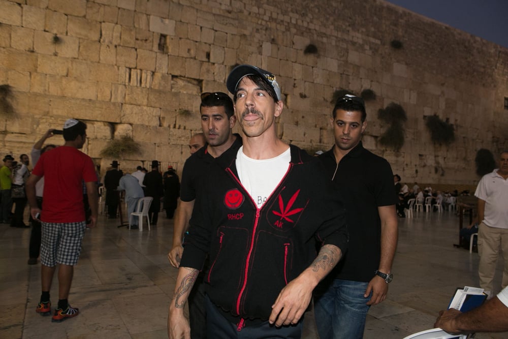 Red Hot Chili Peppers visit the Western Wall in 2012 