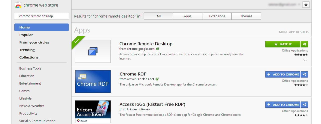 Illustrative: Chrome browser extensions 