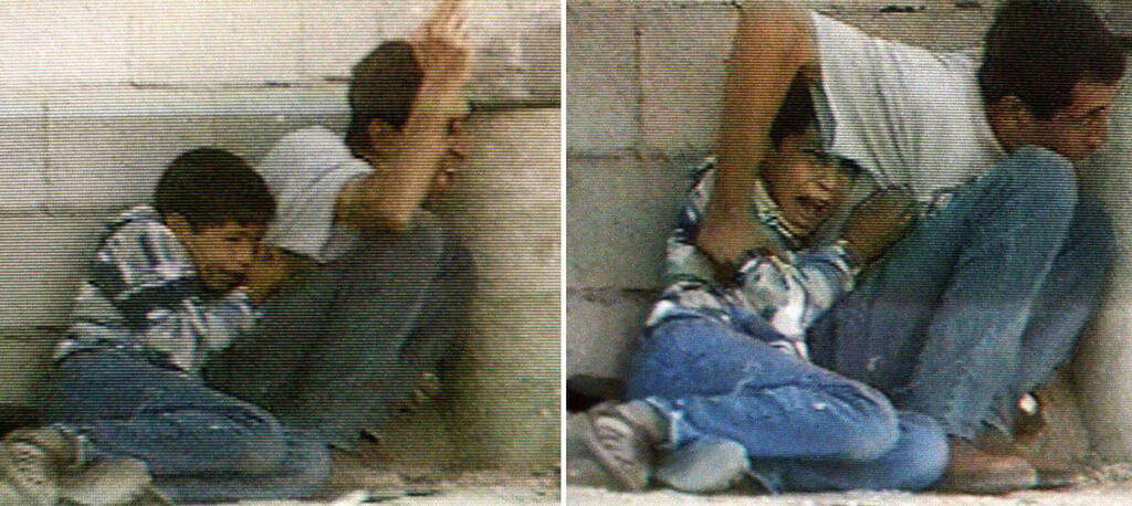 Footage of 12-year-old Muhammad al-Durrah with his father 