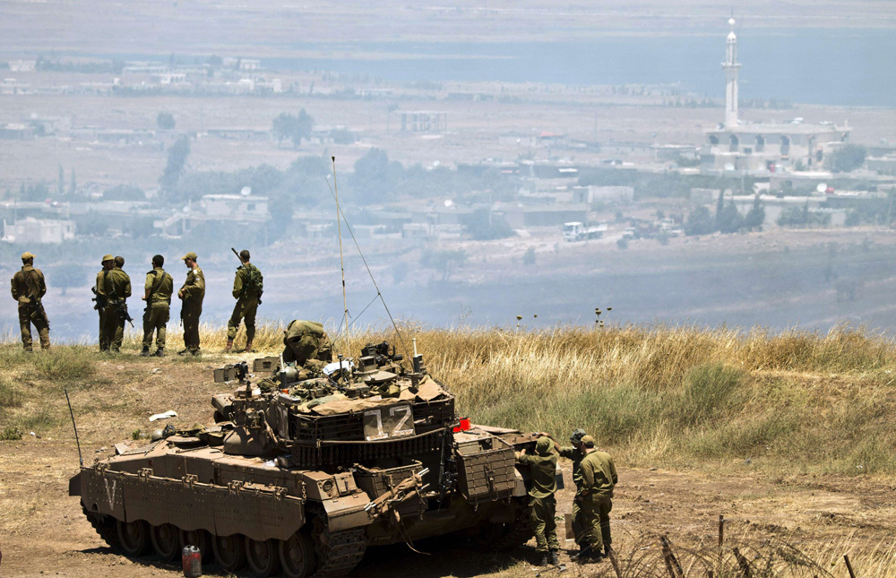IDF soldiers near the Syrian border on the Golan Heights 