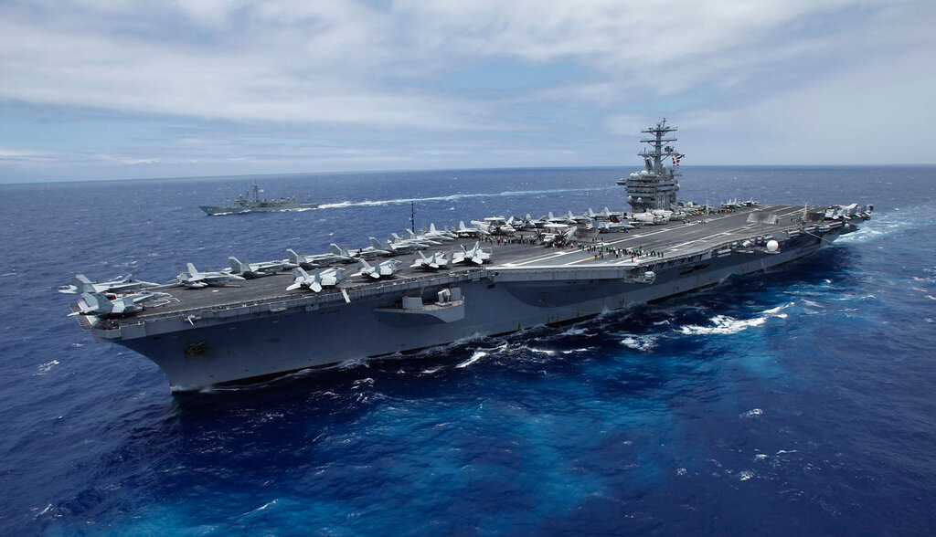 The U.S.S. Nimitz aircraft carrier deployed in the Gulf 