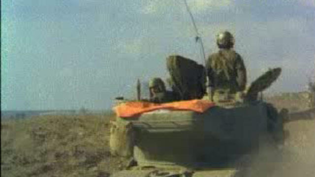 Tank battle on Golan Heights during Yom Kippur War (colorized) 