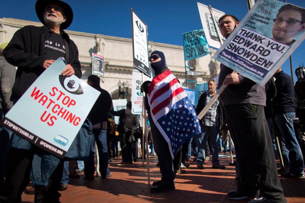 A pro-Snowden protest in Washington 
