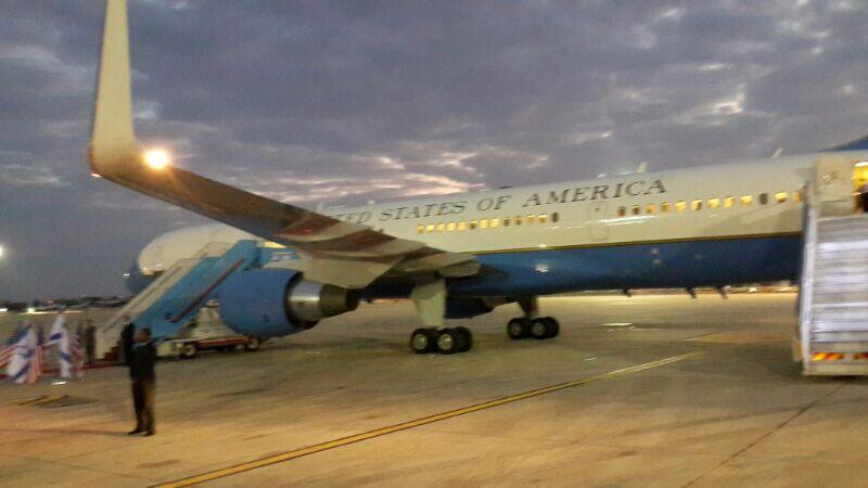 Archive photo of Airforce One at Ben Gurion airport (Photo: Airport Authority ) Archive photo of Airforce One at Ben Gurion airport