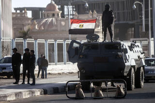 Egyptian military police in Cairo