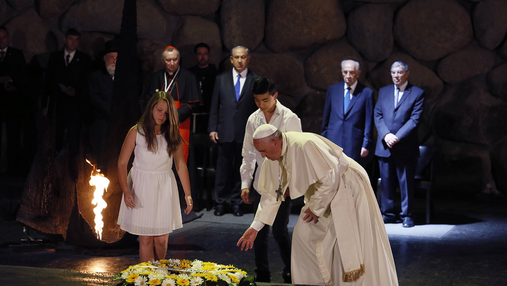 Pope Francis during a visit to Yad Vashem in 2014