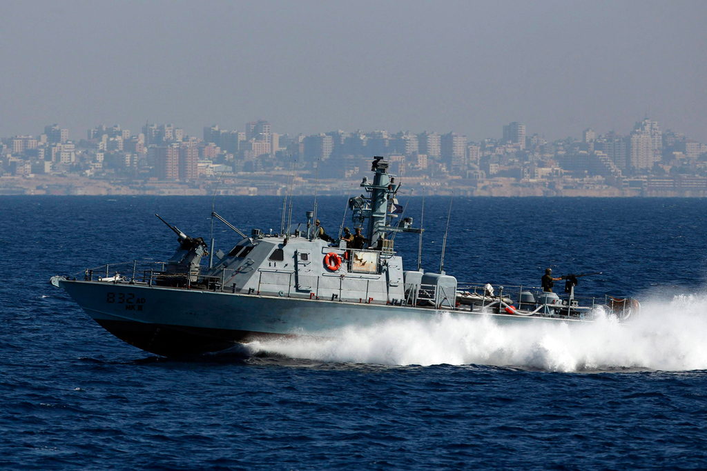 An Israel Navy vessel of the coast of Gaza 