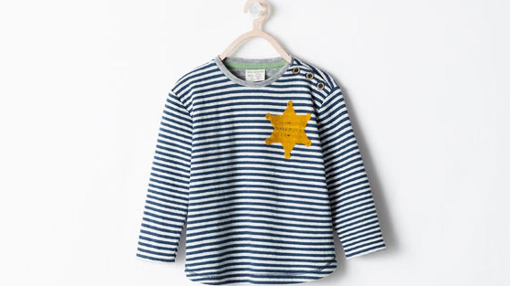 Zara's striped shirt with a yellow star meant for children