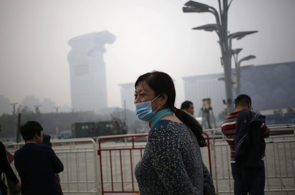 Heavy smog in Beijing, China 