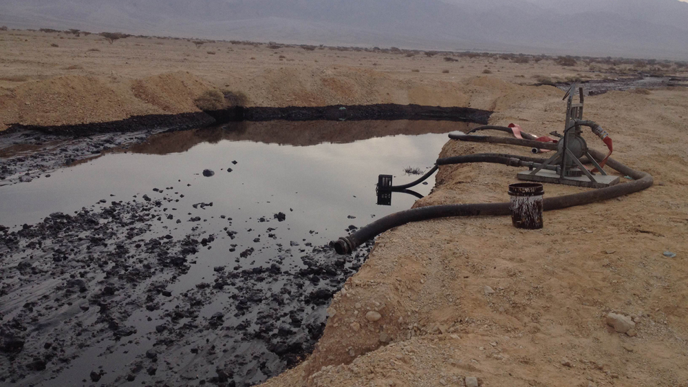 A Trans-Israel pipeline burst in the Arava near Eilat 