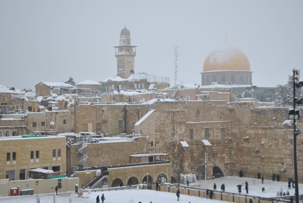 A snowstorm in Jerusalem in 2015 
