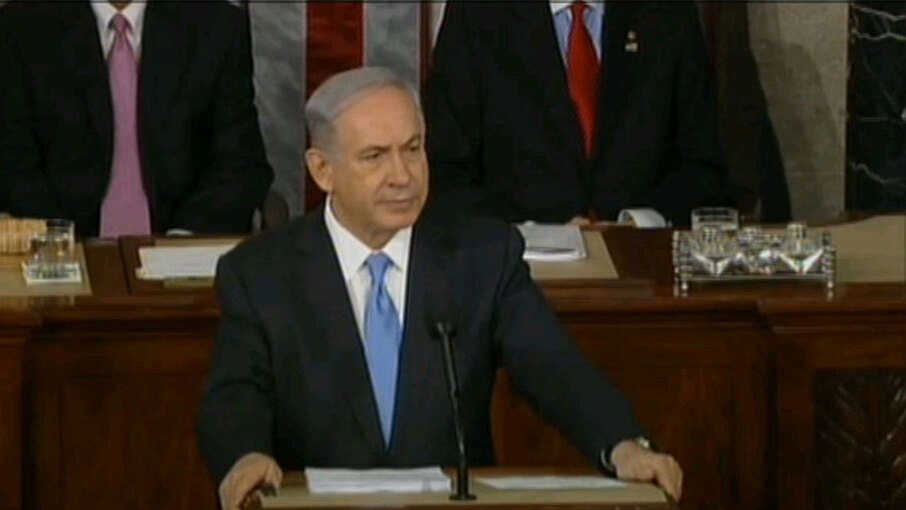 Benjamin Netanyahu addressing the joint Congress warning against the nuclear deal with Iran in 2015