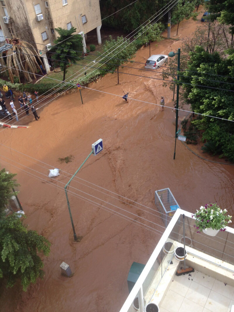 Наводнение в Кфар-Сабе. 2015 год 