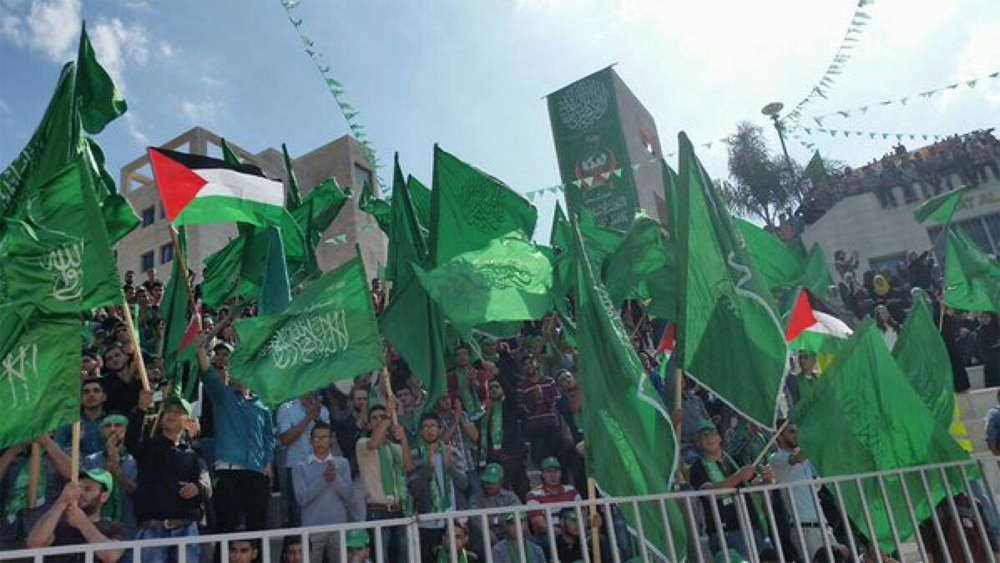 A Hamas rally in the West Bank city of Nablus 