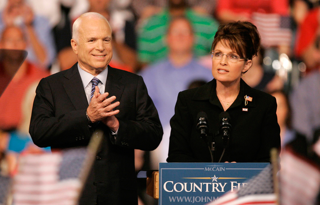 John McCain and Sarah Palin during the 2008 U.S. presidental elections 