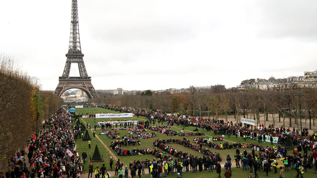 An event marking the signing of  the Paris climate accord in 2015 