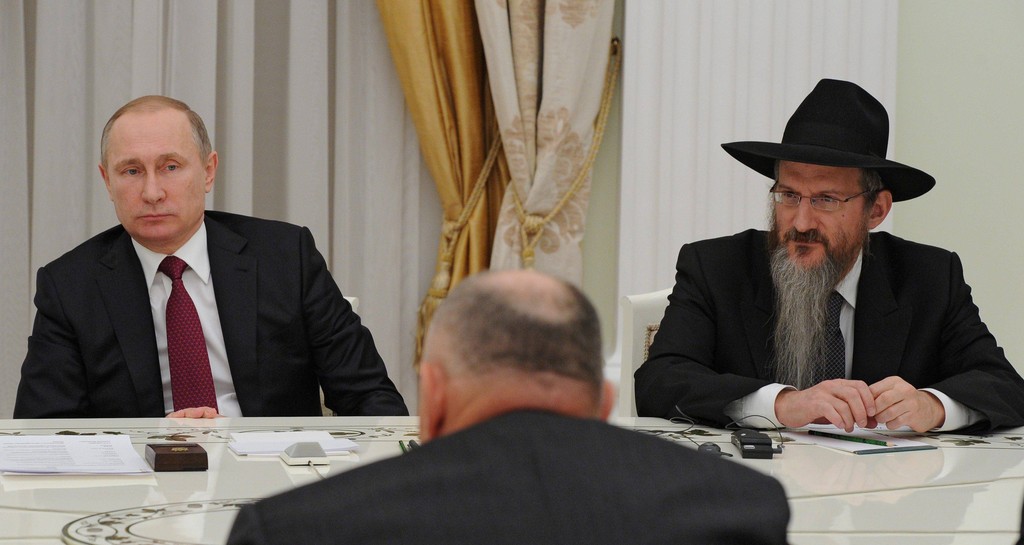 Russian President Vladimir Putin, and Russia's Chief Rabbi Berel Lazar 