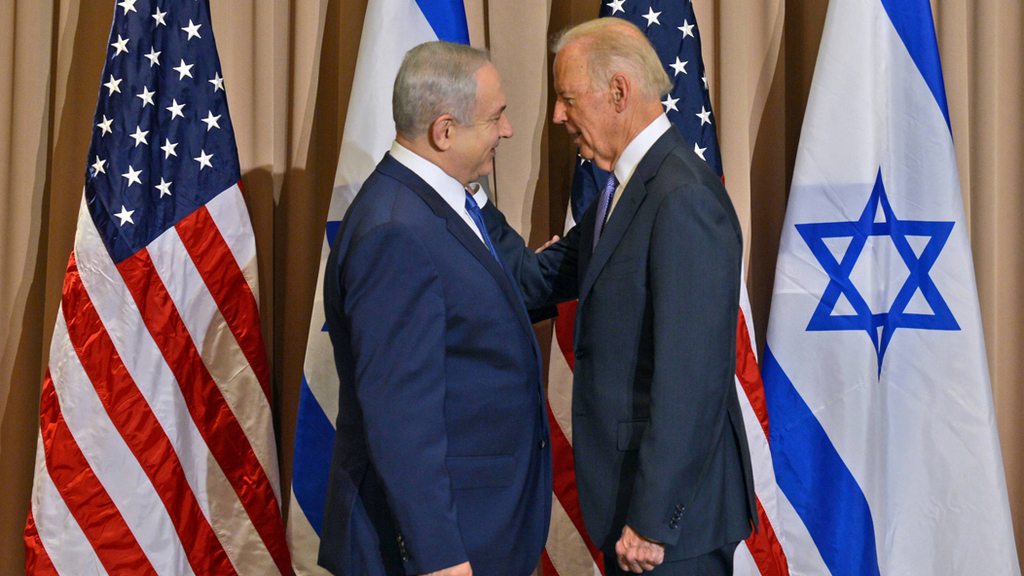 Prime Minister Benjamin Netanyahu with U.S. Vice President Joe Biden in 2016 