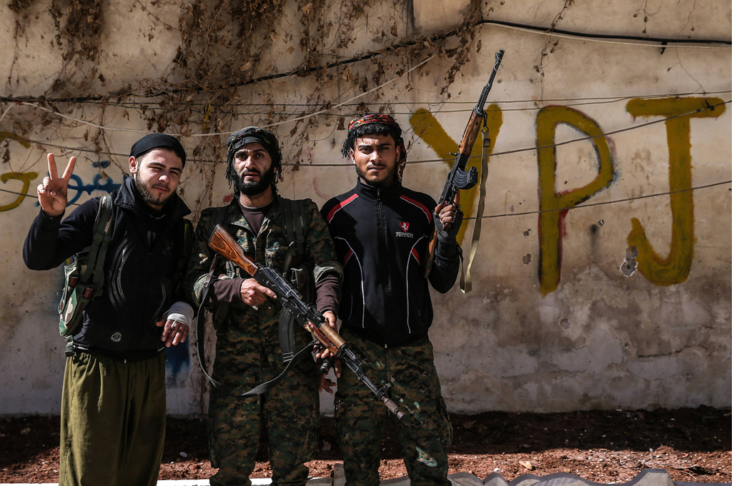 Kurdish fighters in northern Syria 
