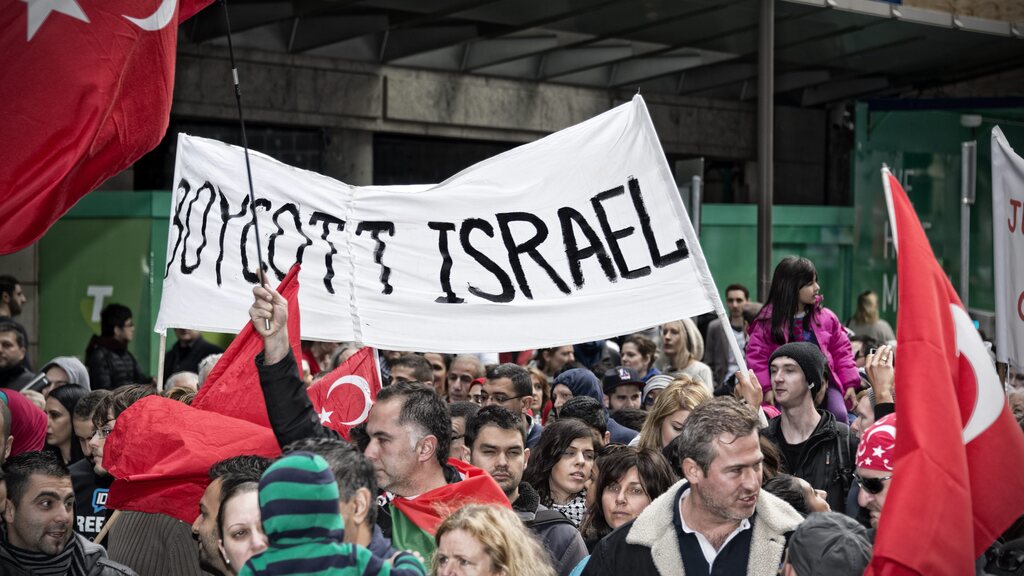 An anti-Israel rally in Turkey 