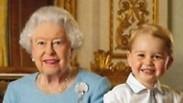 ג'ורג', הנסיך וויליאם, צ'ארלס, המלכה אליזבת' צילומים ליום הולדתה ה-90 של המלכה
