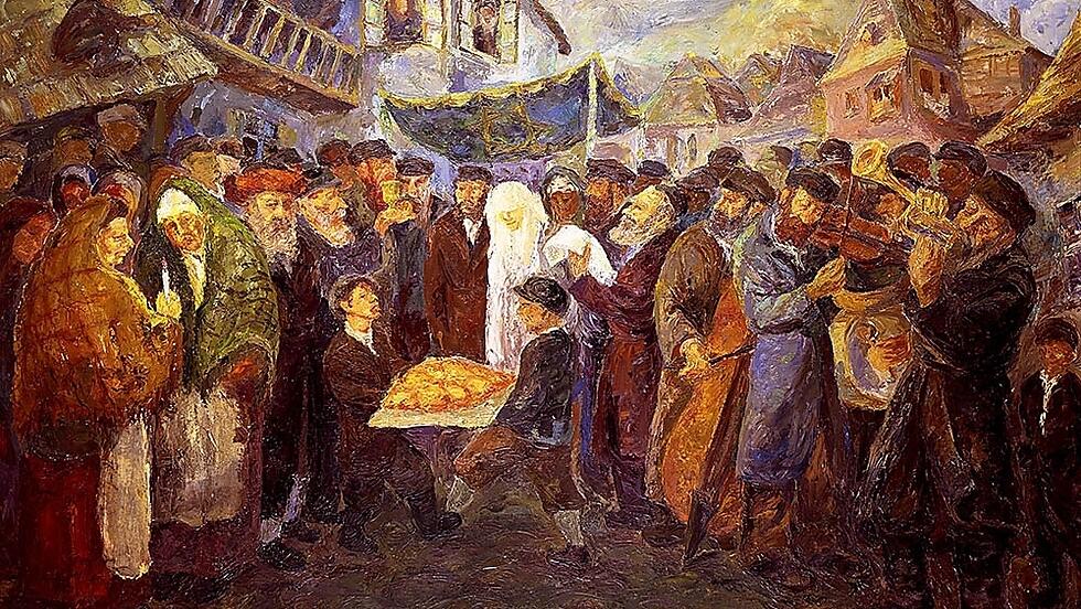 Jewish wedding (Art: Haim Goldberg) Jewish wedding