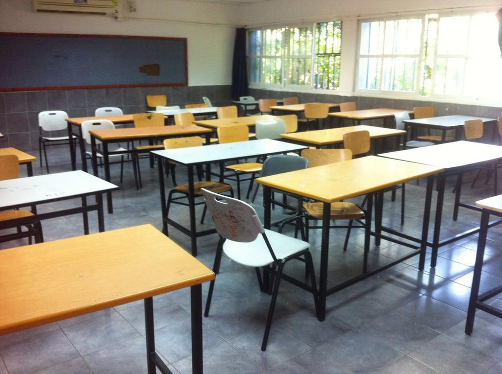 An empty classroom in Ashdod 