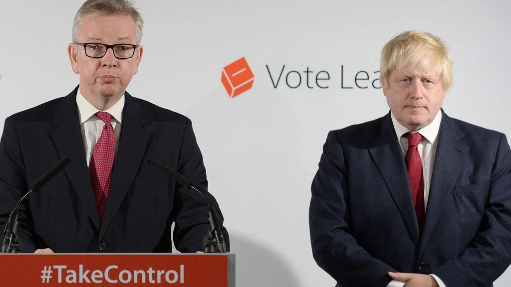 Cabinet Office Minister Michael Gove with Boris Johnson 