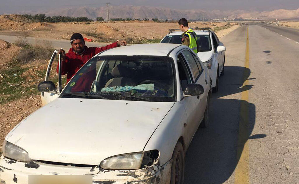 A Palestinian vehicle confiscated in the West Bank 