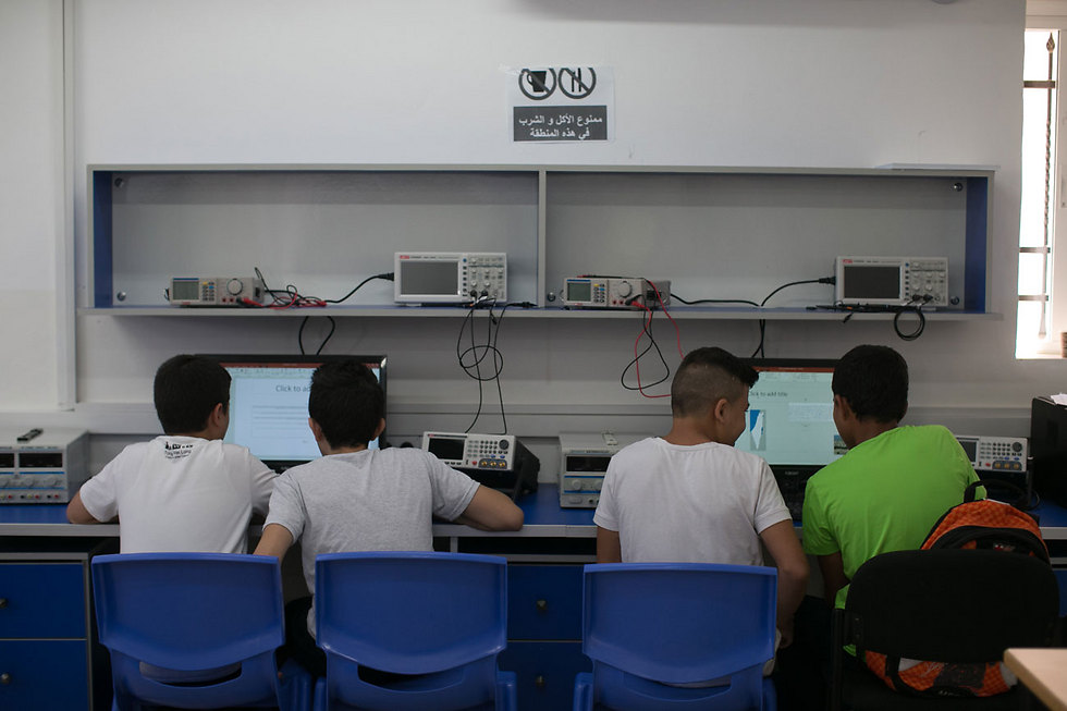 Students in a school in Beit Hanina 