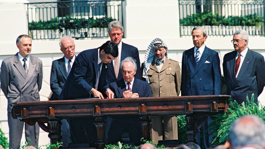 The signing of the Oslo Accords at the White House 