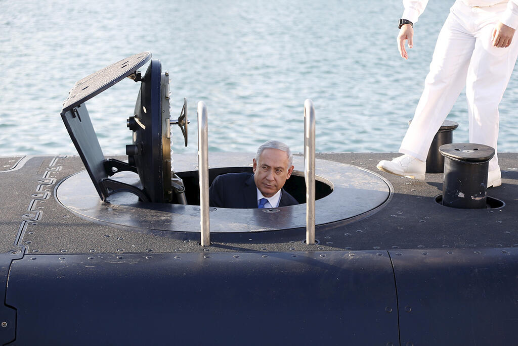 Former Prime Minister Benjamin Netanyahu inside a submarine 