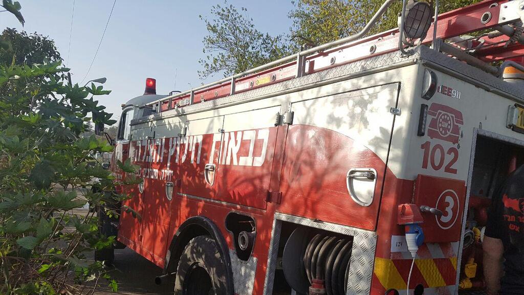 Fire engine at scene of olive grove fire on Thursday 