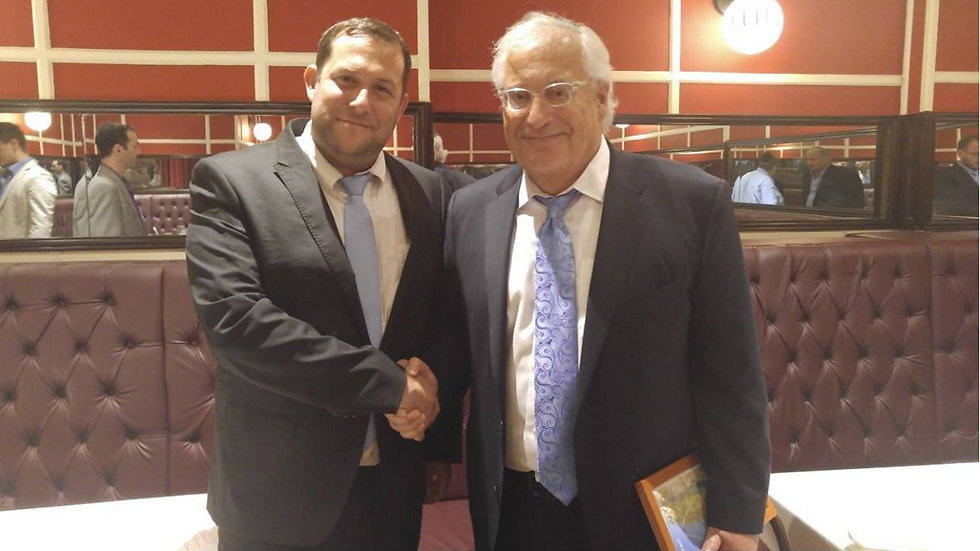 Settlement leader Yossi Dagan with U.S. Ambassador to Israel David Friedman 