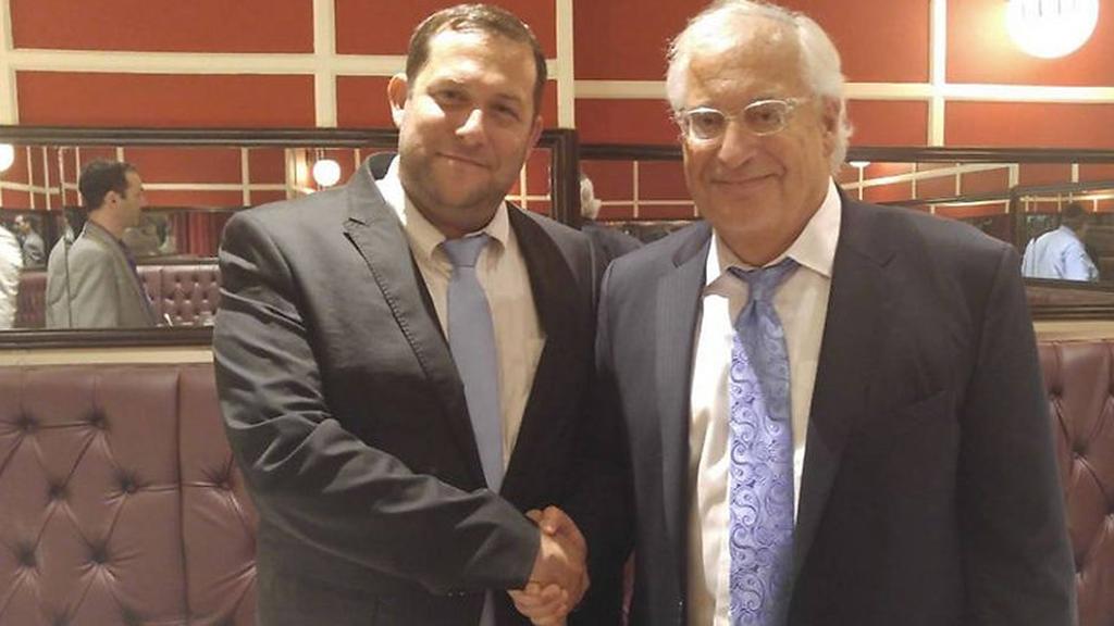Settler leader Yossi Dagan, left, with U.S. Ambassador to Israel David Friedman 