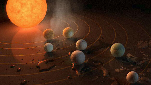 הדמיה של מערכת השמש TRAPPIST-1