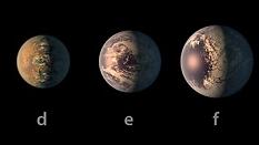 במרכז - כוכב הלכת TRAPPIST-1e