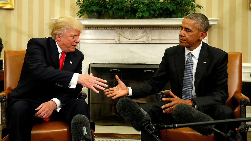 Then-President-elect Donald Trump with then-President Barack Obama at the White House on Nov. 10, 2016 
