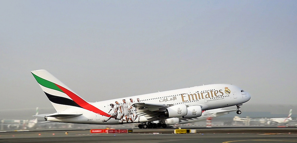 An Emirates airplane 