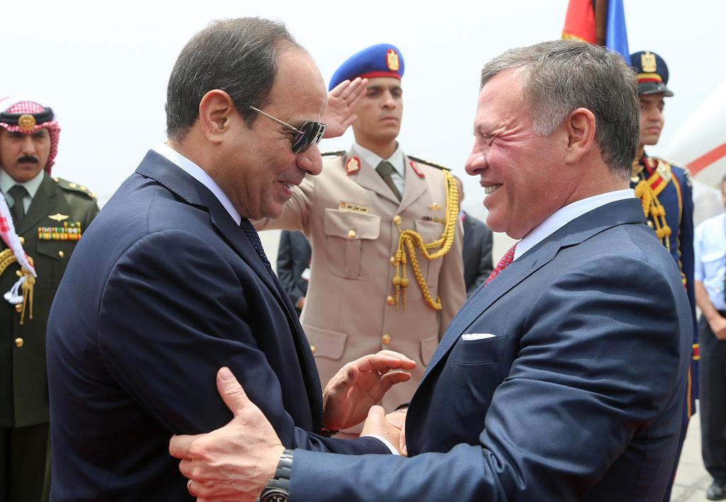 King Abdullah of Jordan and Egyptian President Abdel Fattah el-Sisi 